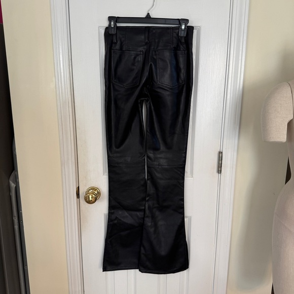 We The Free Faux Leather Pants Black High Rise Straight Leg Size 28 Fits 26 - Picture 5 of 15